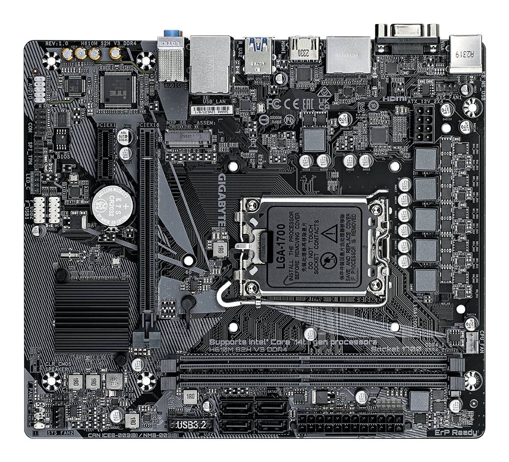 GIGABYTE H610M S2H V3 DDR4 moederbord Intel H610 Express LGA 1700 micro ATX