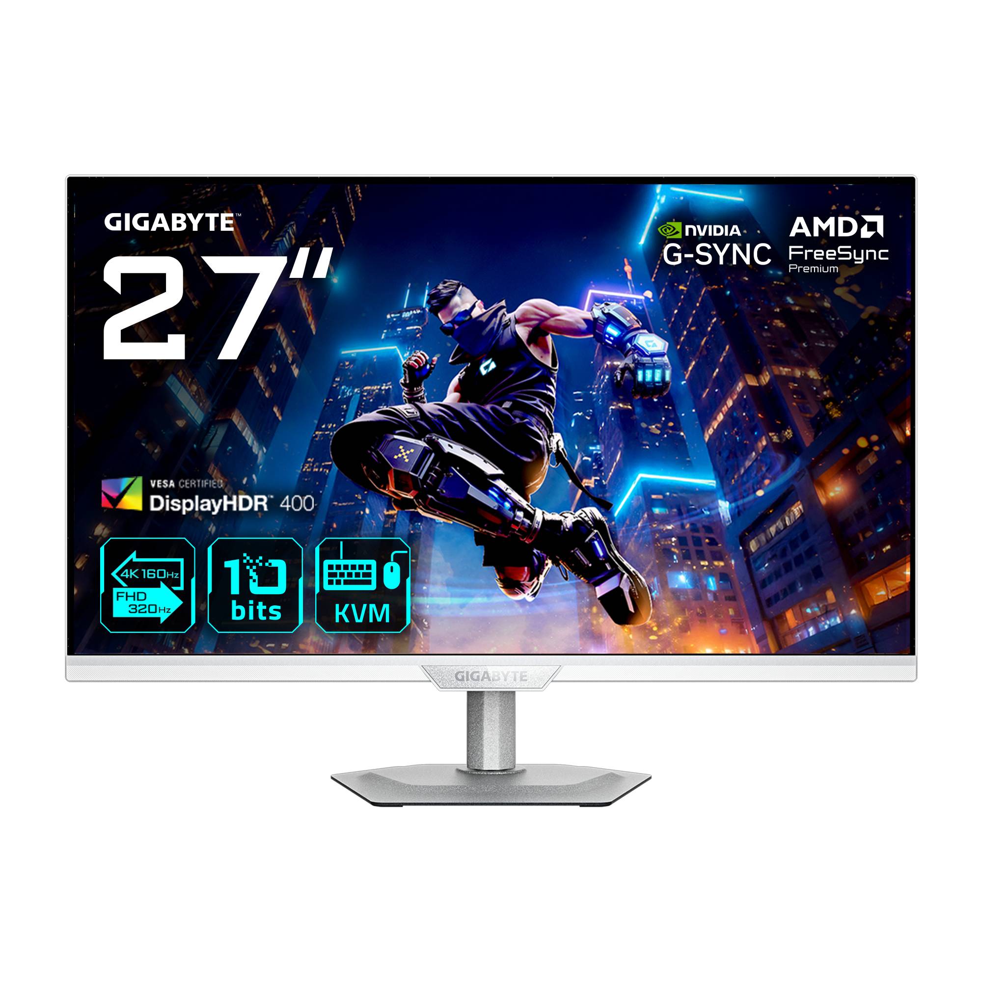 GIGABYTE M27UP ICE computer monitor 68,6 cm (27") 3840 x 2160 Pixels 4K Ultra HD LED Wit