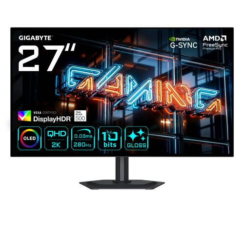 GIGABYTE MO27Q28GR computer monitor 68,6 cm (27") 2560 x 1440 Pixels Quad HD OLED Zwart