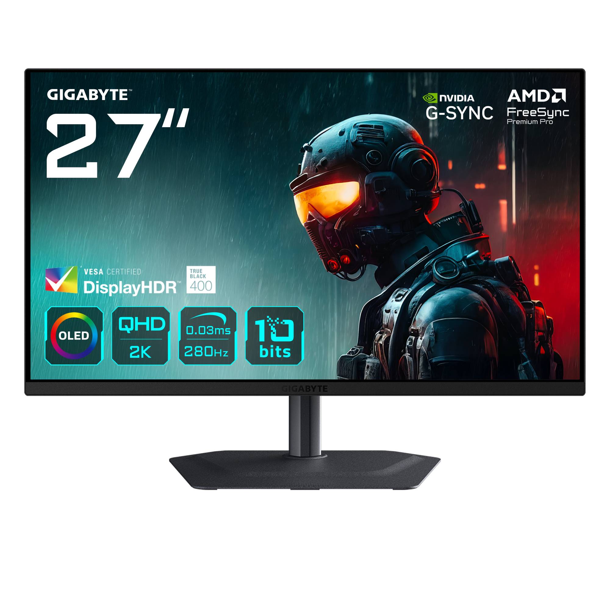 GIGABYTE MO27Q2A computer monitor 68,6 cm (27") 2560 x 1440 Pixels Quad HD QD-OLED Zwart