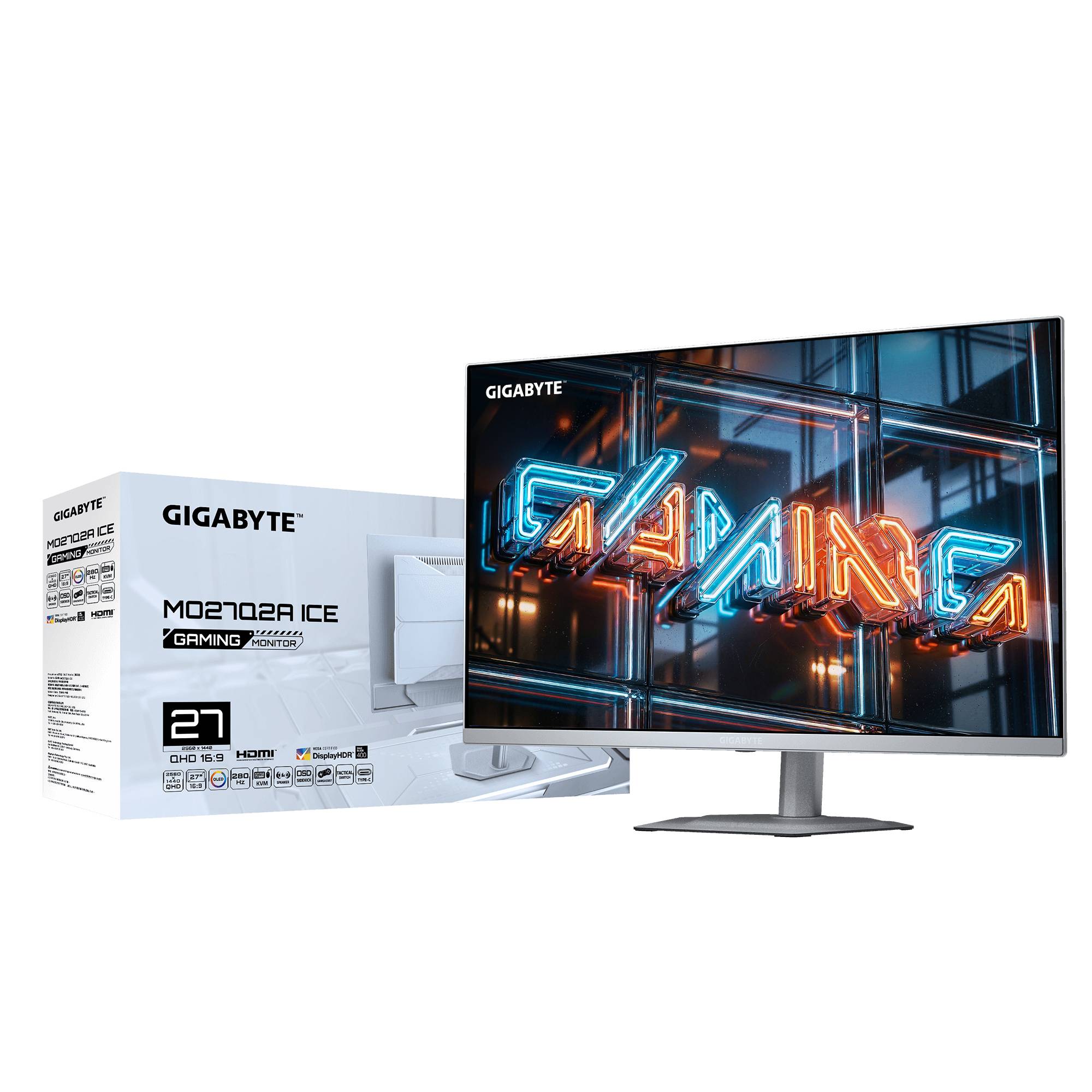 GIGABYTE MO27Q2A ICE OLED computer monitor 68,6 cm (27") 2560 x 1440 Pixels Quad HD QD-OLED Wit
