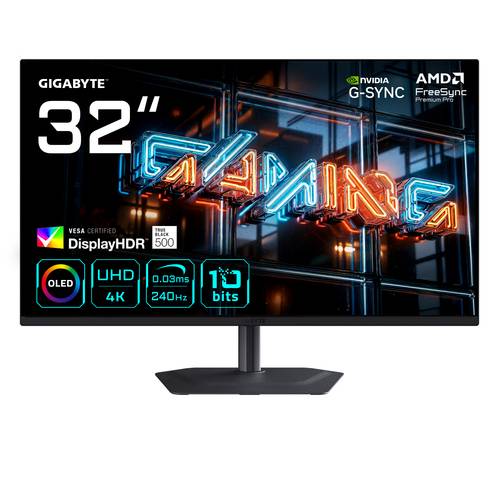 GIGABYTE MO32U24 computer monitor 80 cm (31.5") 3840 x 2160 Pixels 4K Ultra HD QD-OLED Zwart