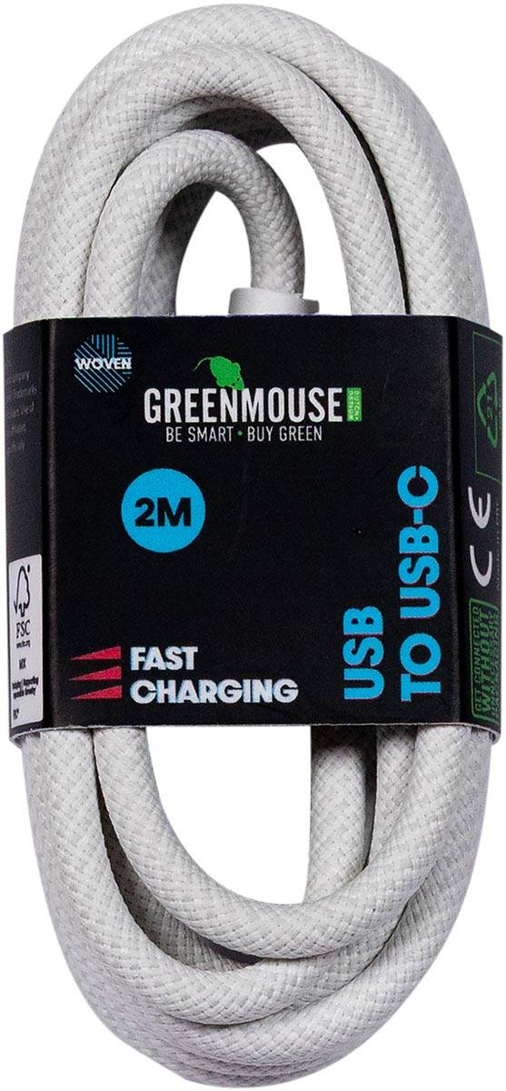 Greenmouse kabel, USB-A naar USB-C, 2 m, woven