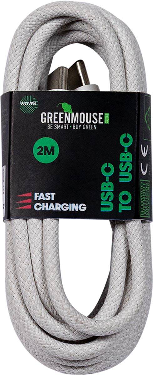Greenmouse kabel, USB-C naar USB-C, 2 m, woven