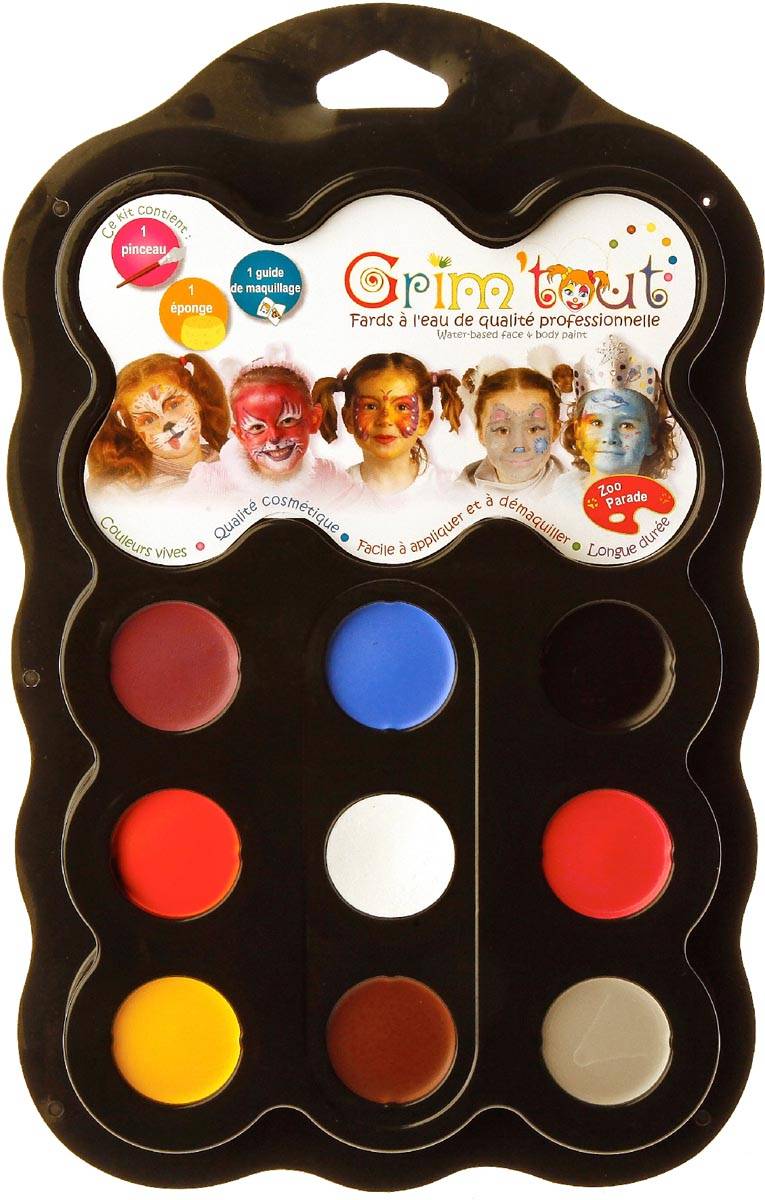 Grim'tout schminkpalet Zoo Parade, 9 kleuren
