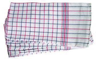 Handdoek, ft 65 x 65 cm, geruit, pak van 6 stuks