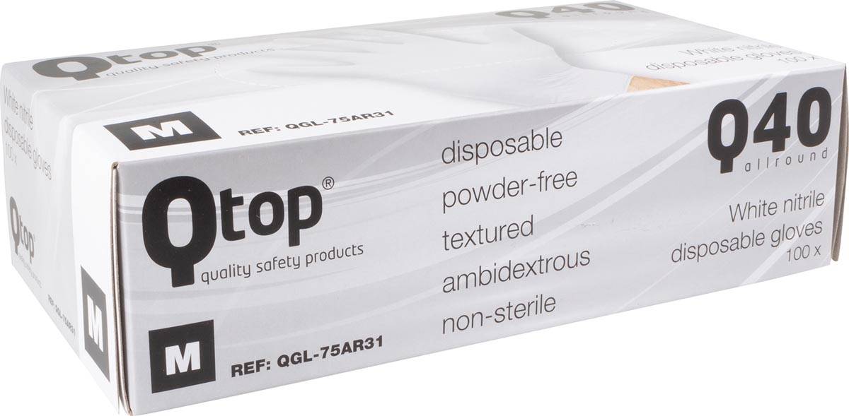 Handschoenen uit nitril,  medium, wit, doos van 100 stuks
