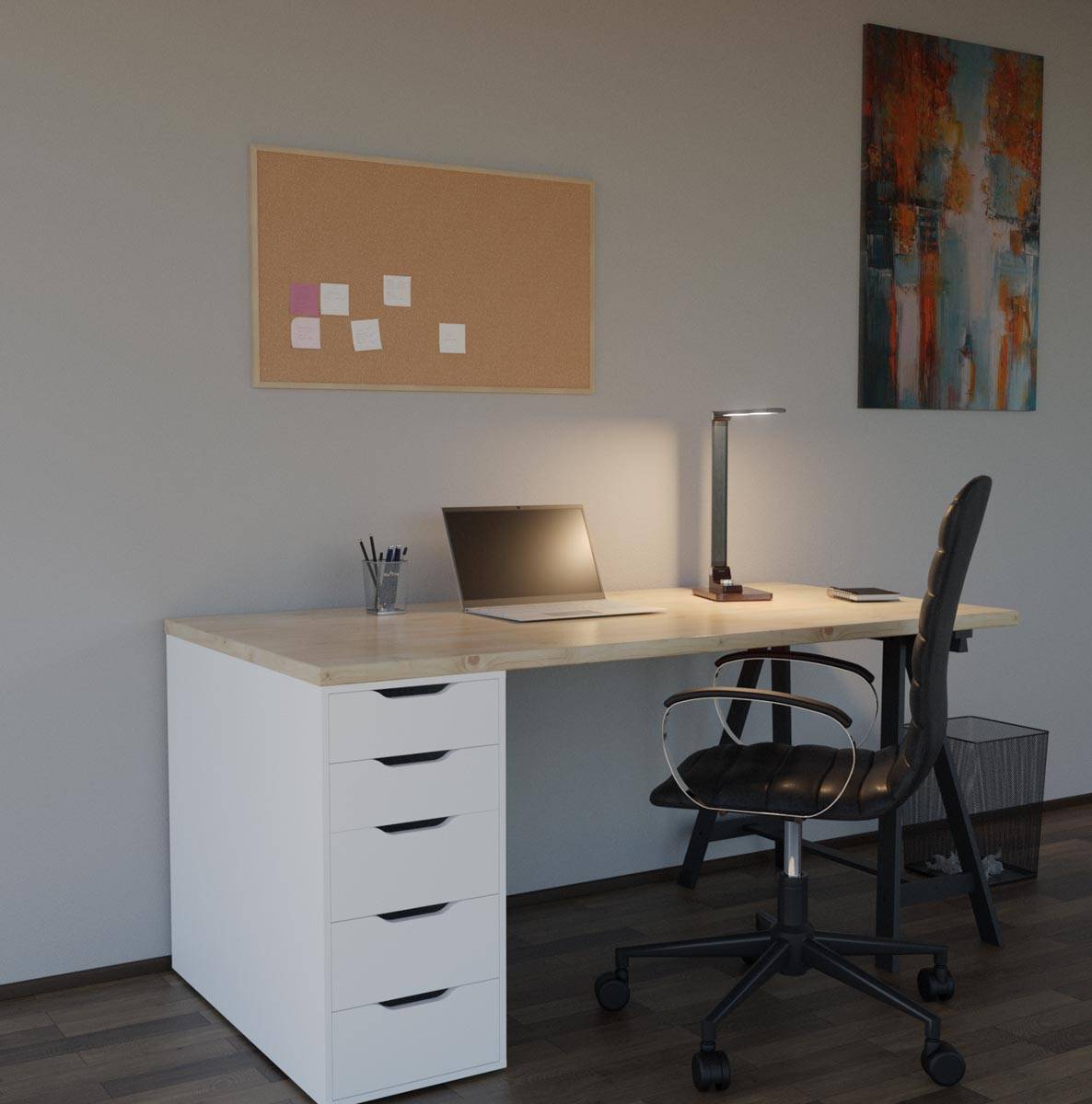 Hansa bureaulamp Breeze, LED-lamp, grijs