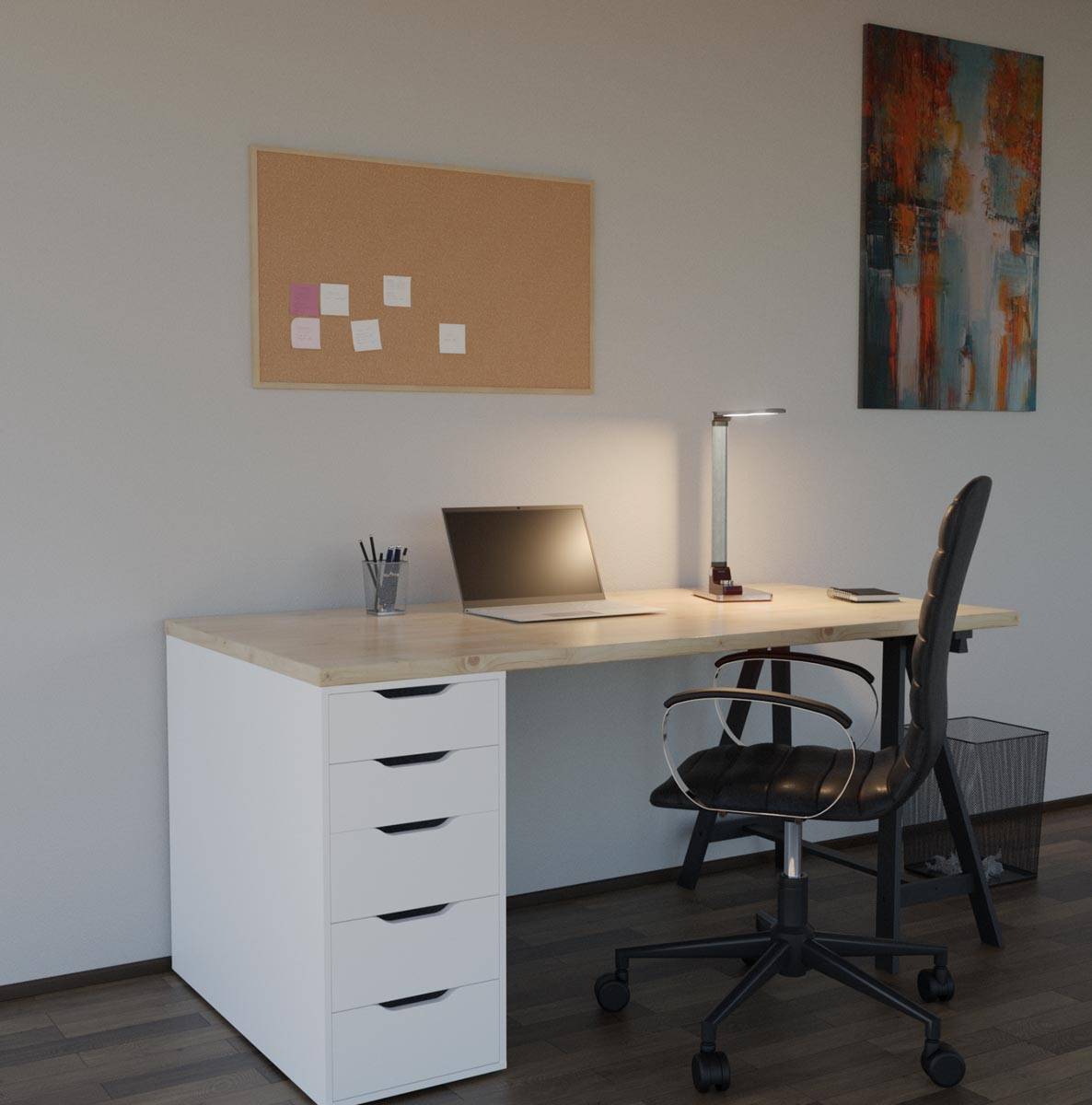 Hansa bureaulamp Breeze, LED-lamp, zilver