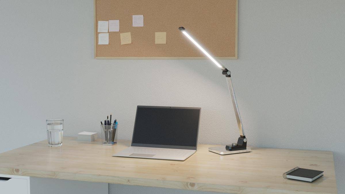 Hansa bureaulamp Breeze, LED-lamp, zilver
