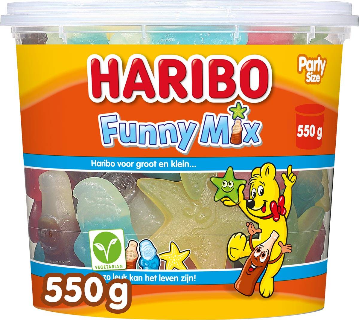 Haribo snoepgoed Funny mix, emmer van 550 g