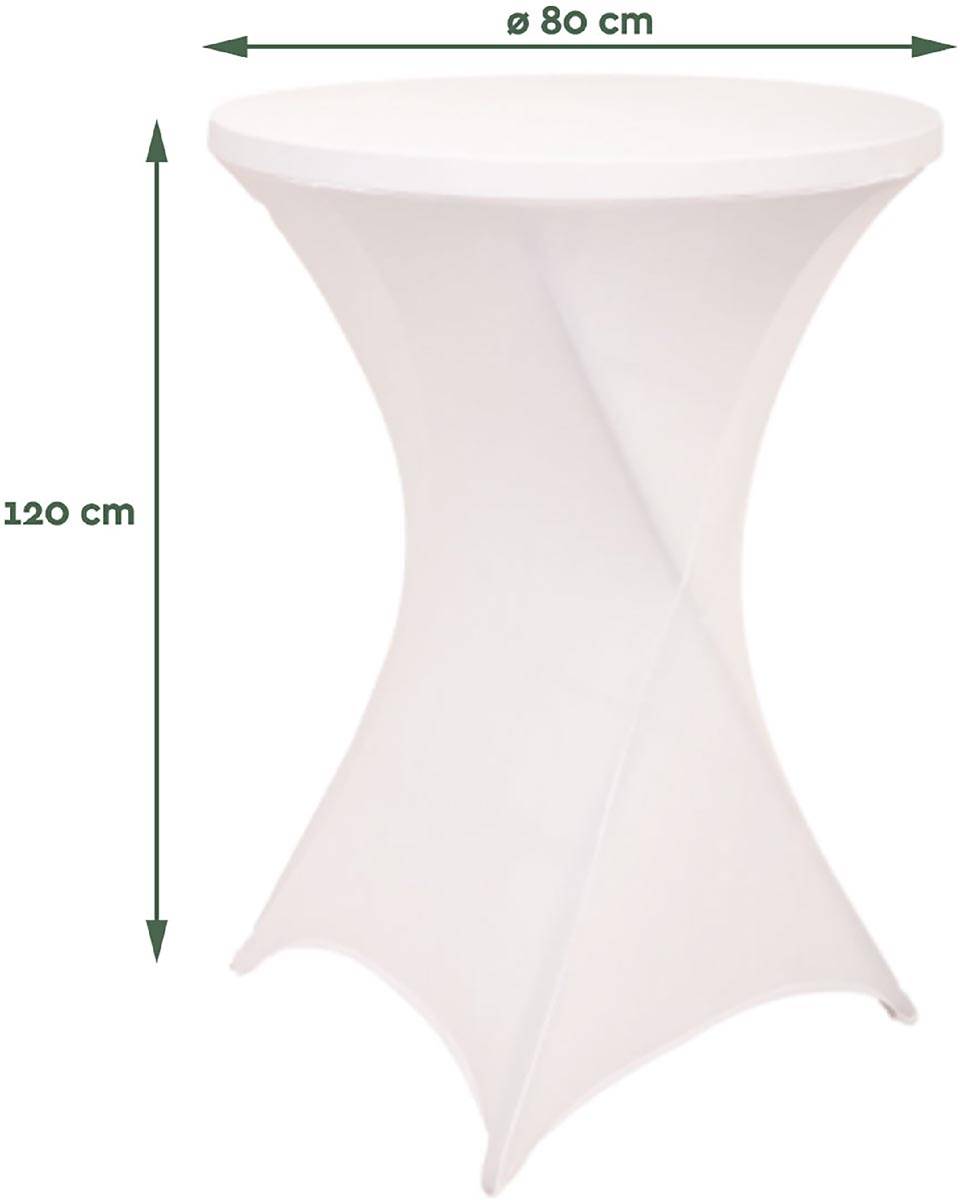 Hoes voor statafel, diameter 80 cm, wit
