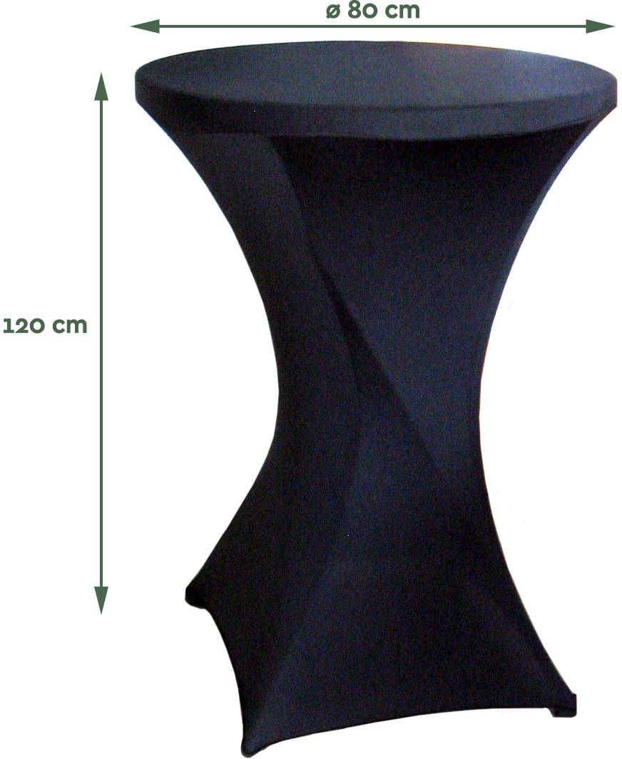 Hoes voor statafel, diameter 80 cm, zwart