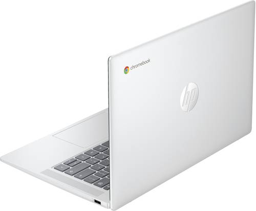 HP Chromebook 14a-nf0050nd Intel® N N100 35,6 cm (14") Full HD 4 GB LPDDR5-SDRAM 128 GB Flash Wi-Fi 6E (802.11ax) ChromeOS Zilver