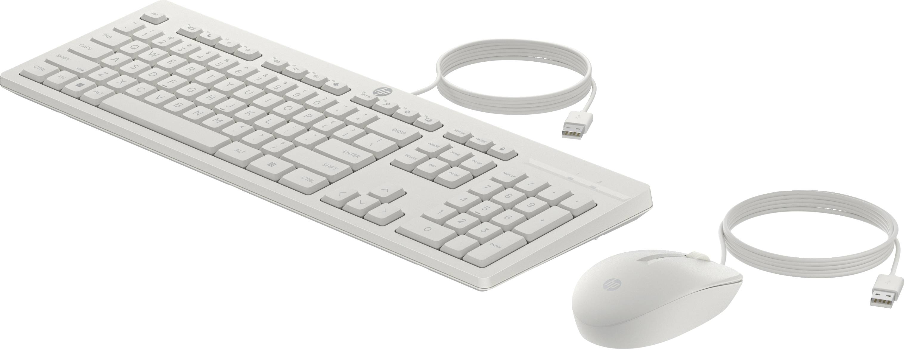 HP 225 Wired Mouse and Keyboard Combo White