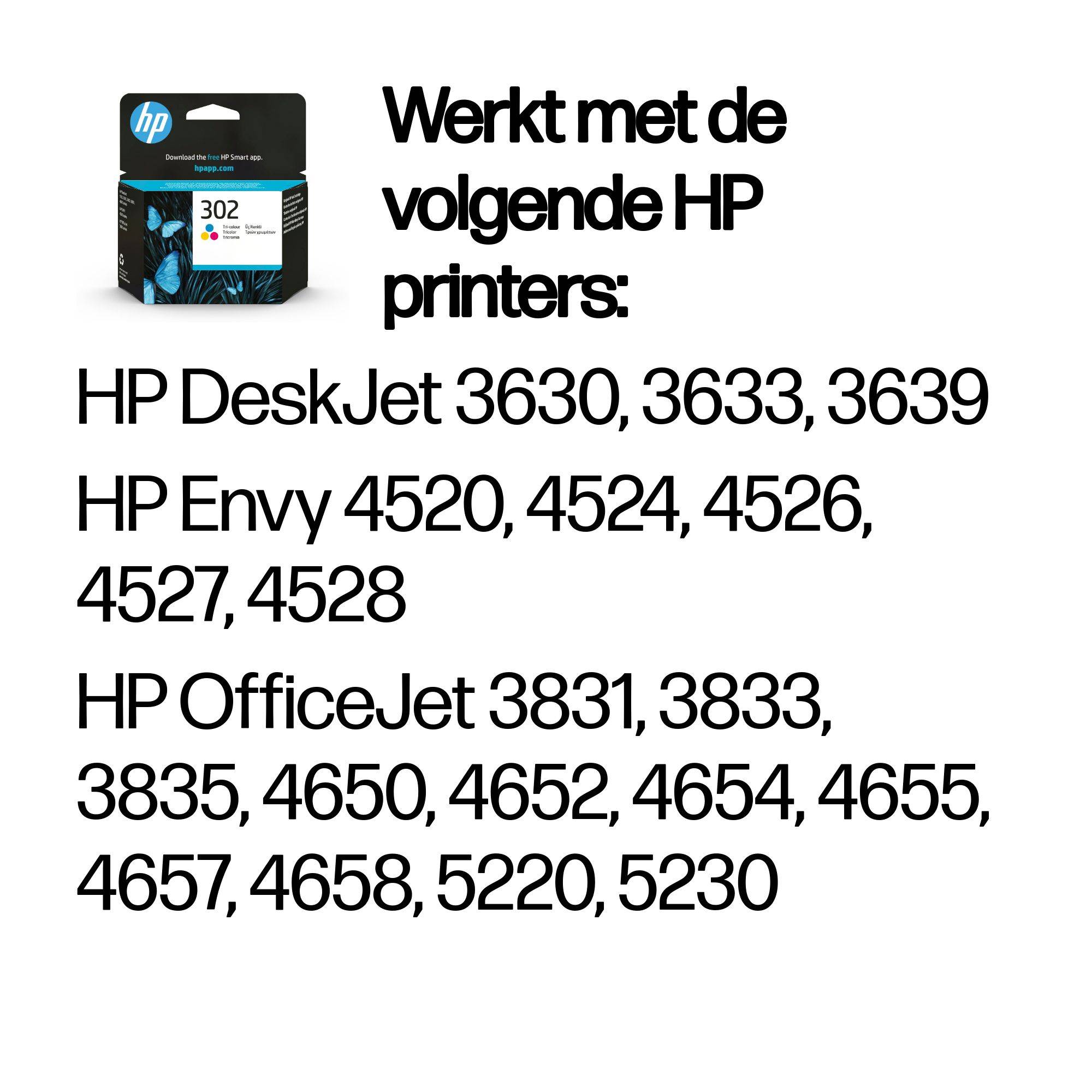 HP 302 originele drie-kleuren inktcartridge