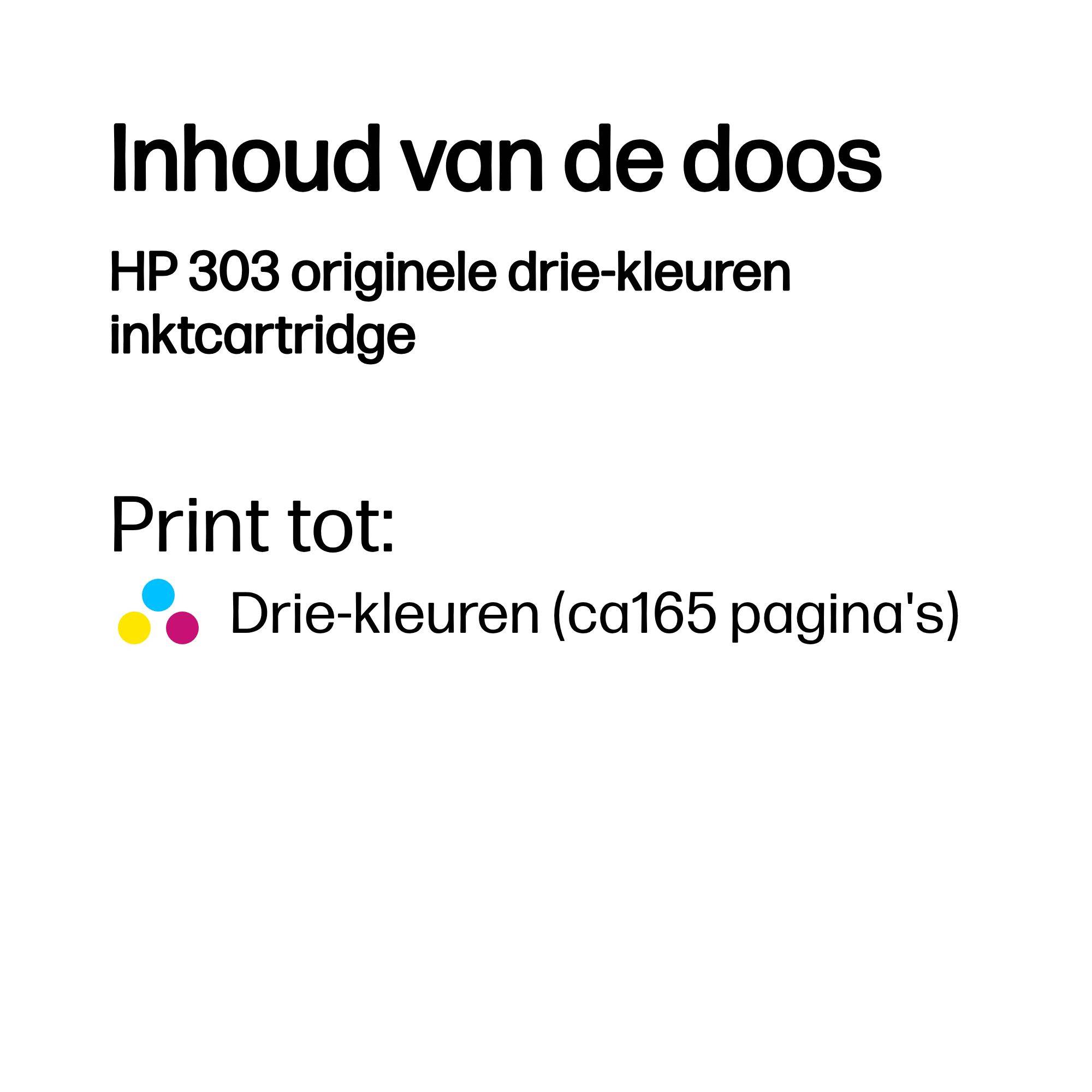 HP 303 originele drie-kleuren inktcartridge