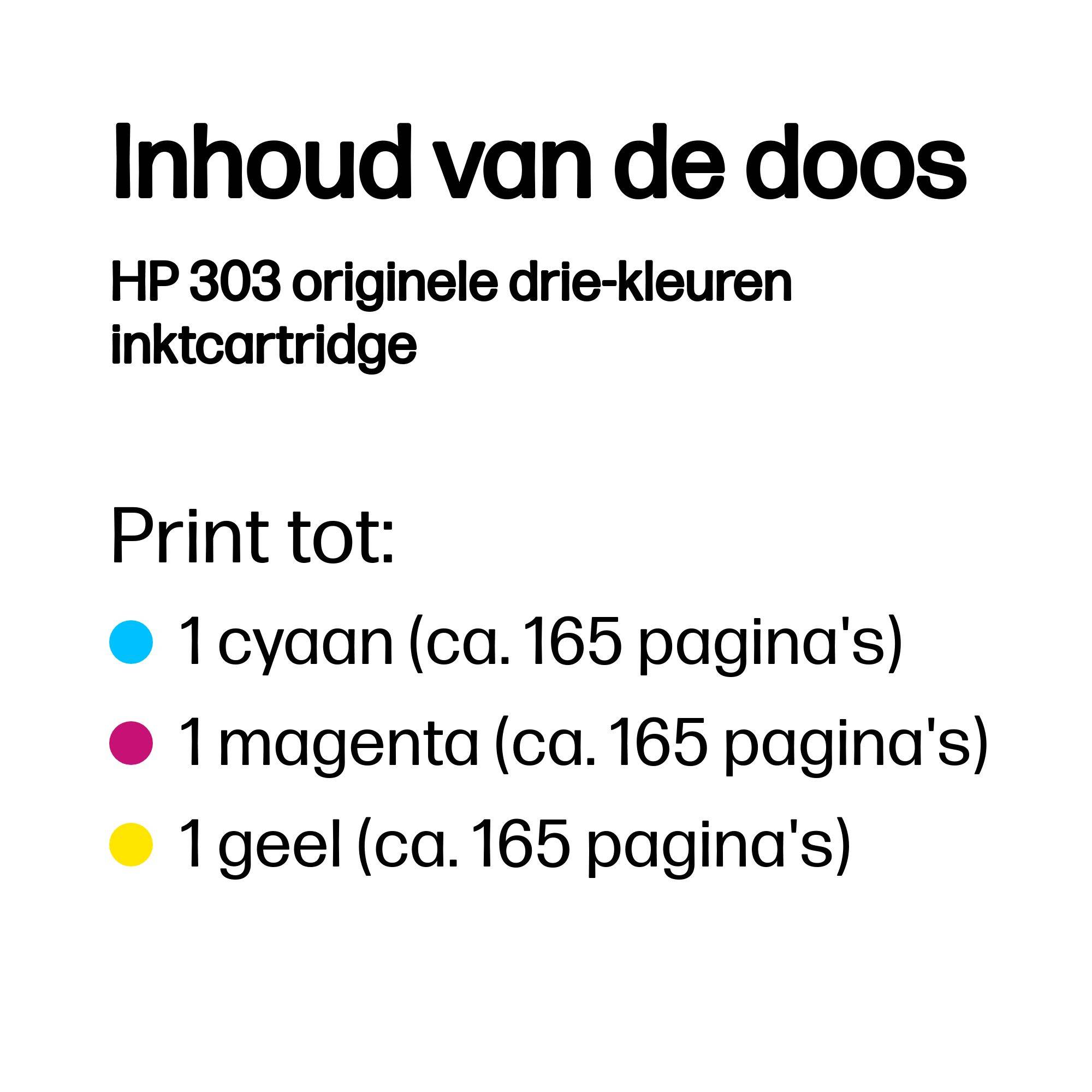 HP 303 originele drie-kleuren inktcartridge