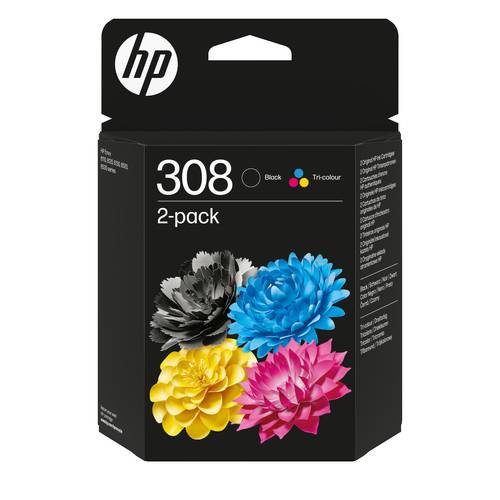 HP 308 originele 2-pack combo zwarte/driekleureninktcartridges