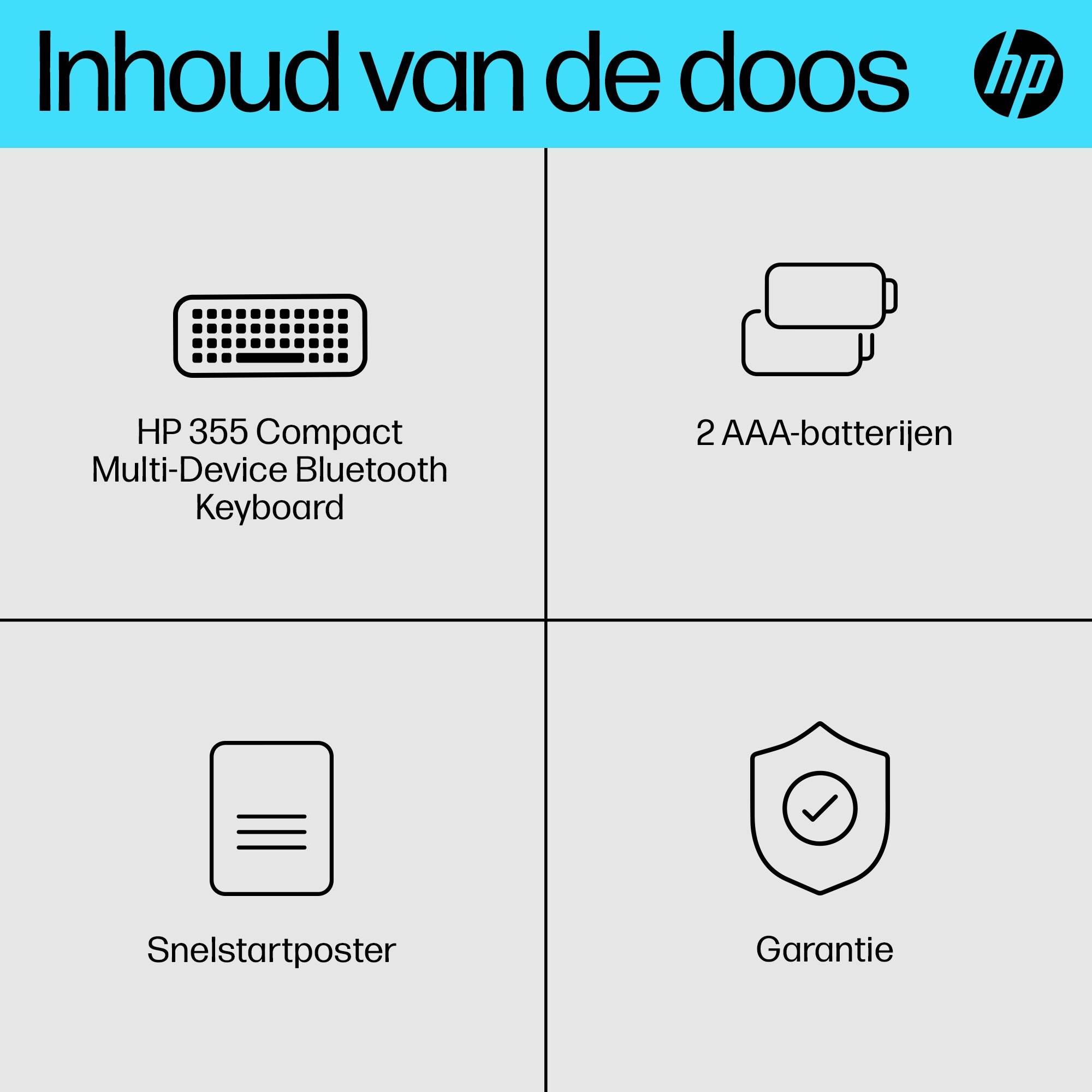 HP 355 compact Bluetooth-toetsenbord voor meerdere apparaten