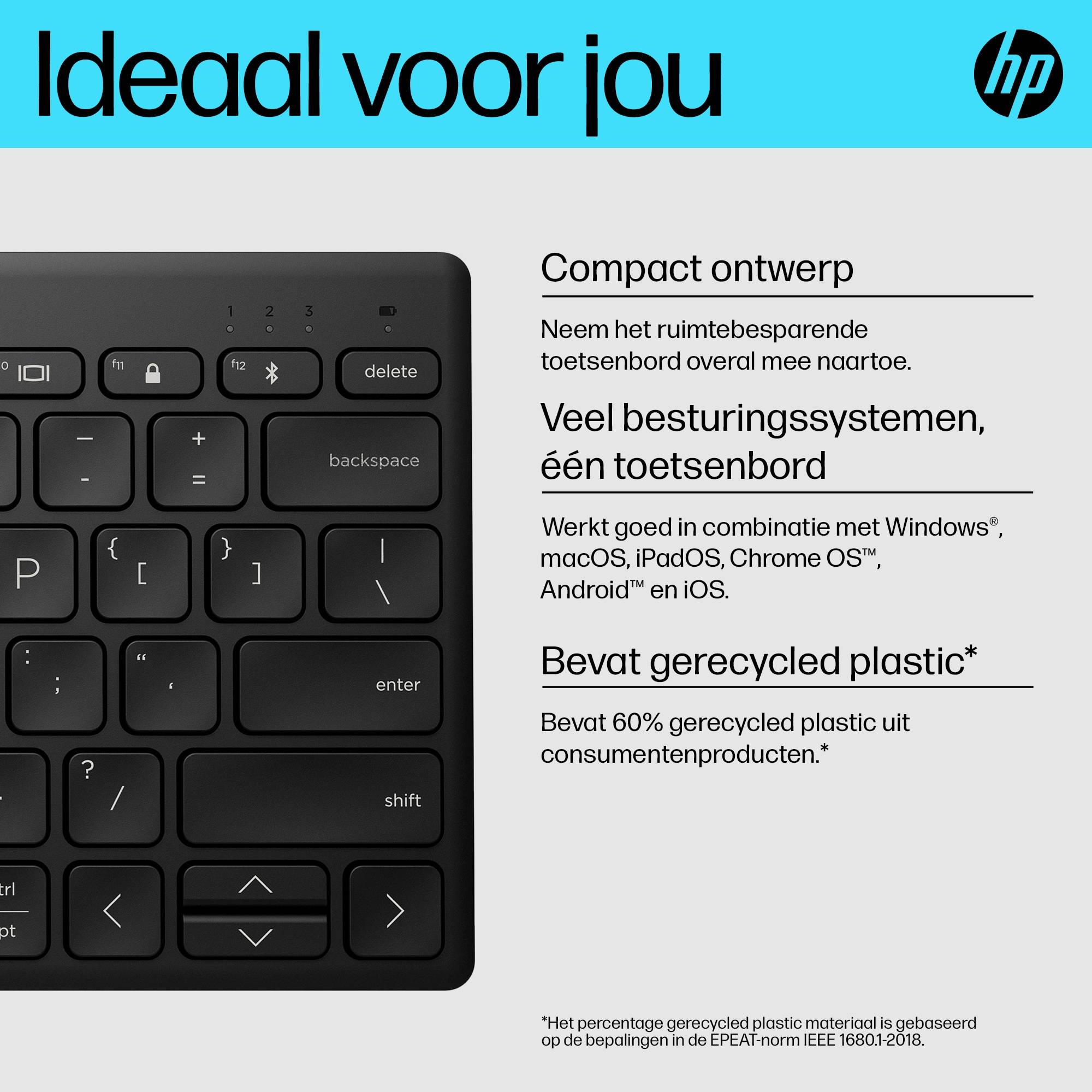 HP 355 compact Bluetooth-toetsenbord voor meerdere apparaten