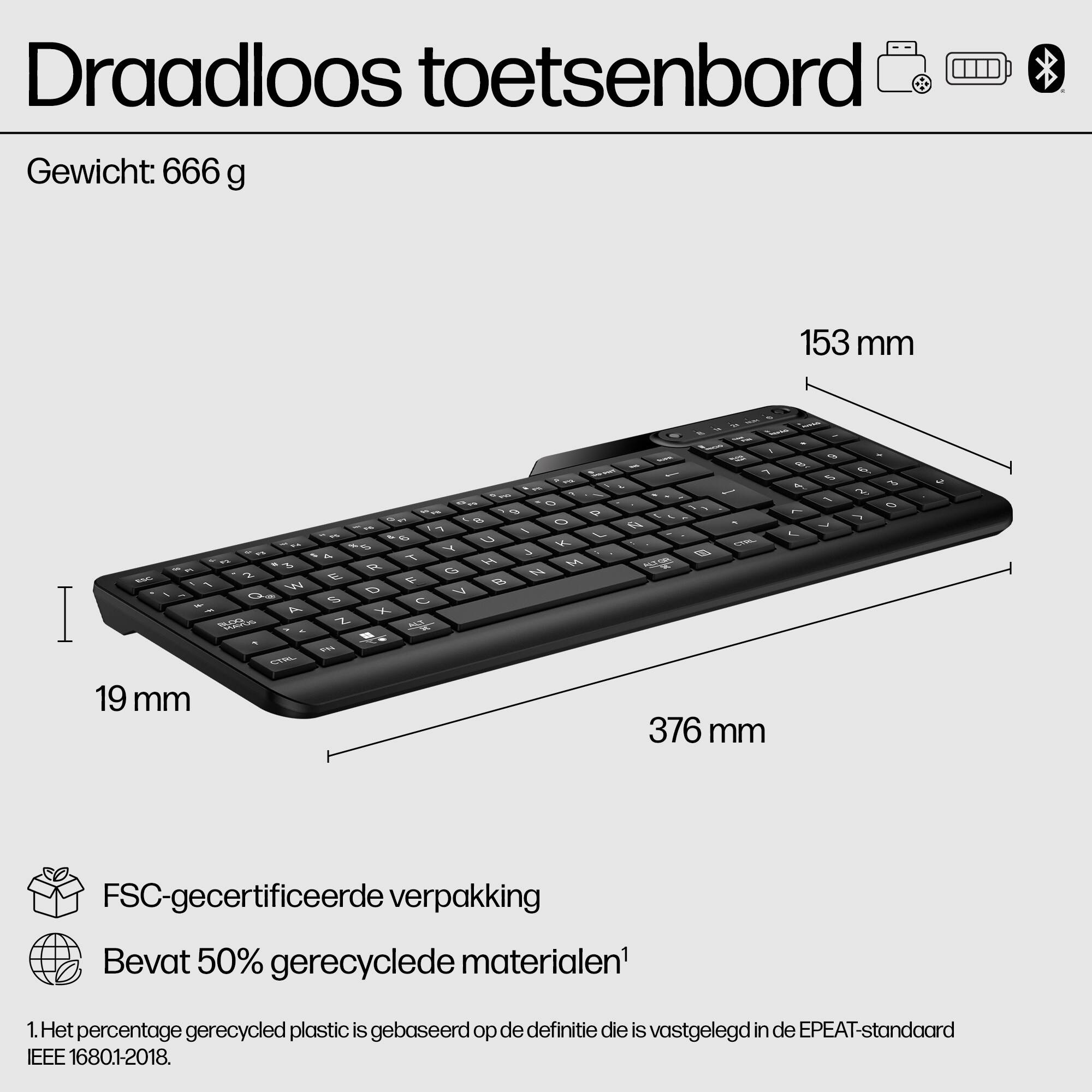 HP 475 dual-mode draadloos toetsenbord