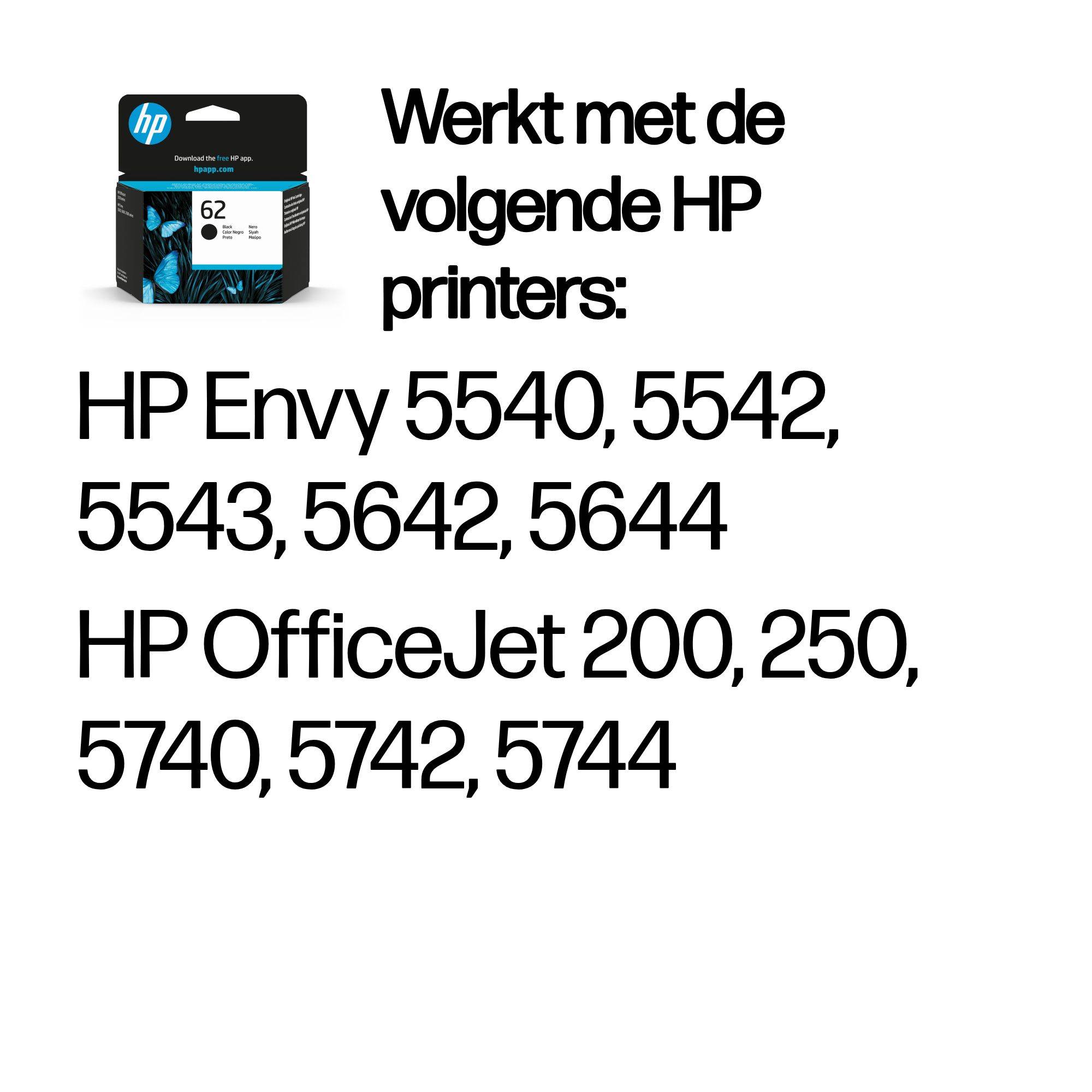 HP 62 originele zwarte inktcartridge