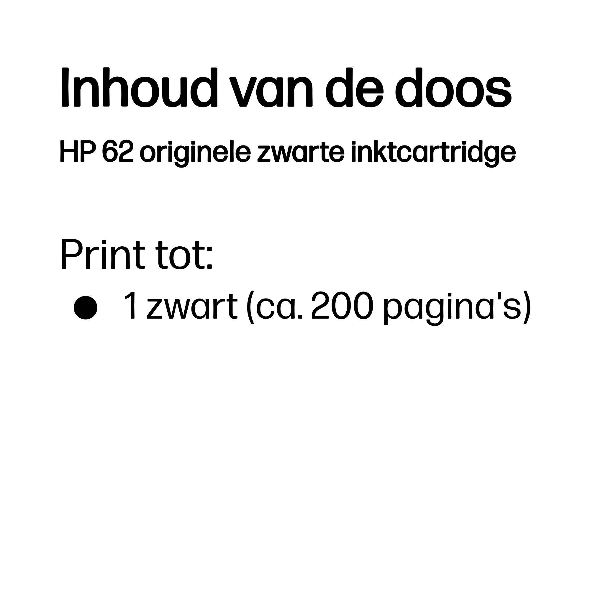 HP 62 originele zwarte inktcartridge
