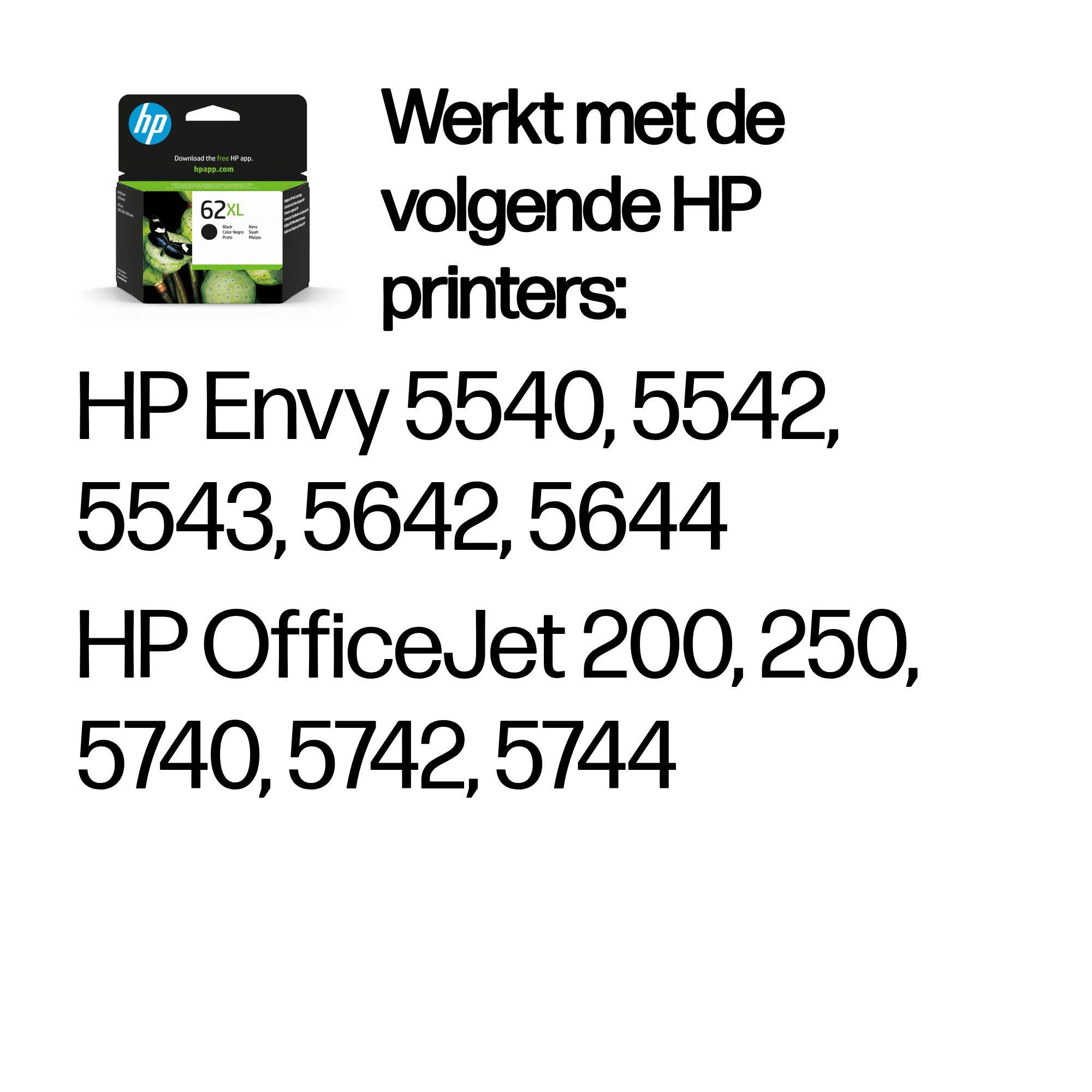 HP 62XL originele high-capacity zwarte inktcartridge