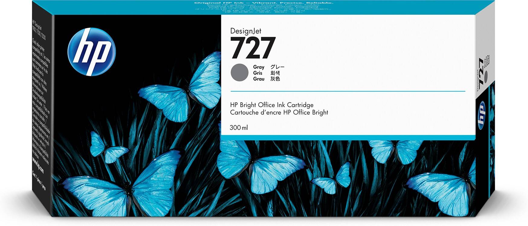 HP 727 grijze DesignJet inktcartridge, 300 ml