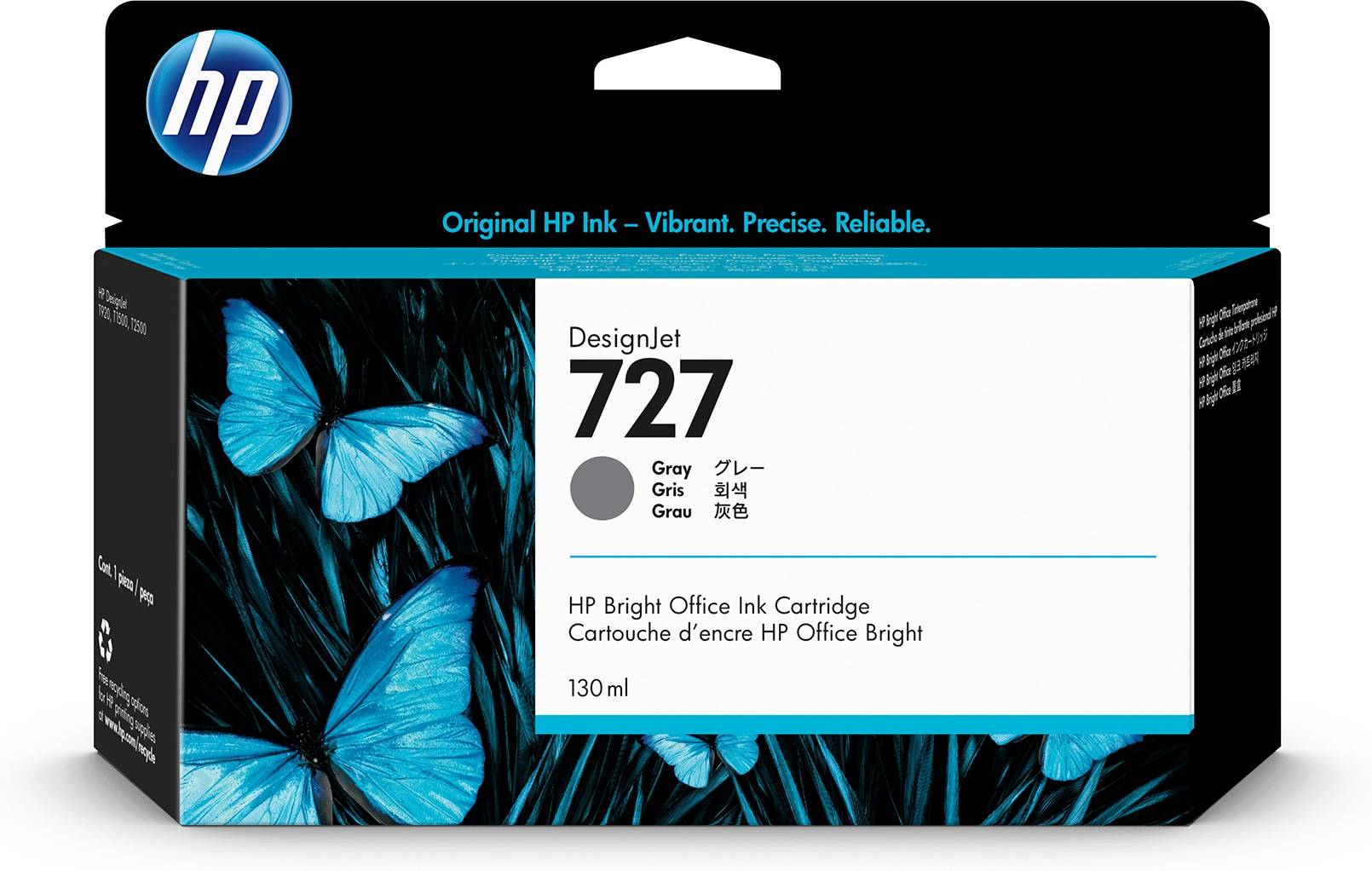 HP 727 grijze DesignJet inktcartridge, 130 ml