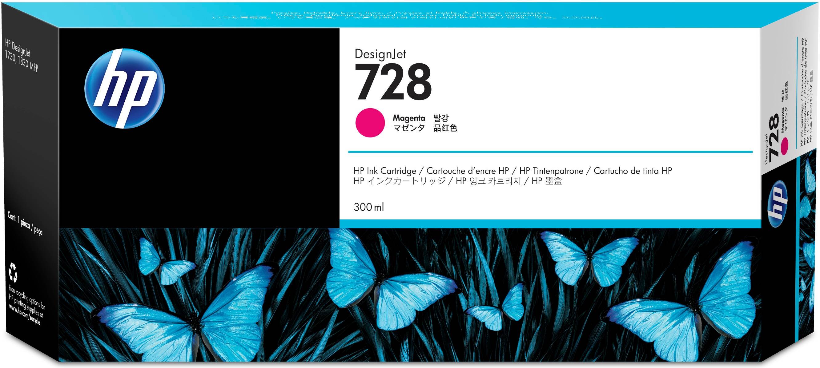 HP 728 magenta DesignJet inktcartridge, 300 ml