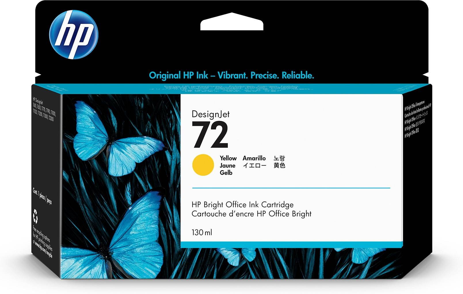 HP 72 gele DesignJet inktcartridge, 130 ml