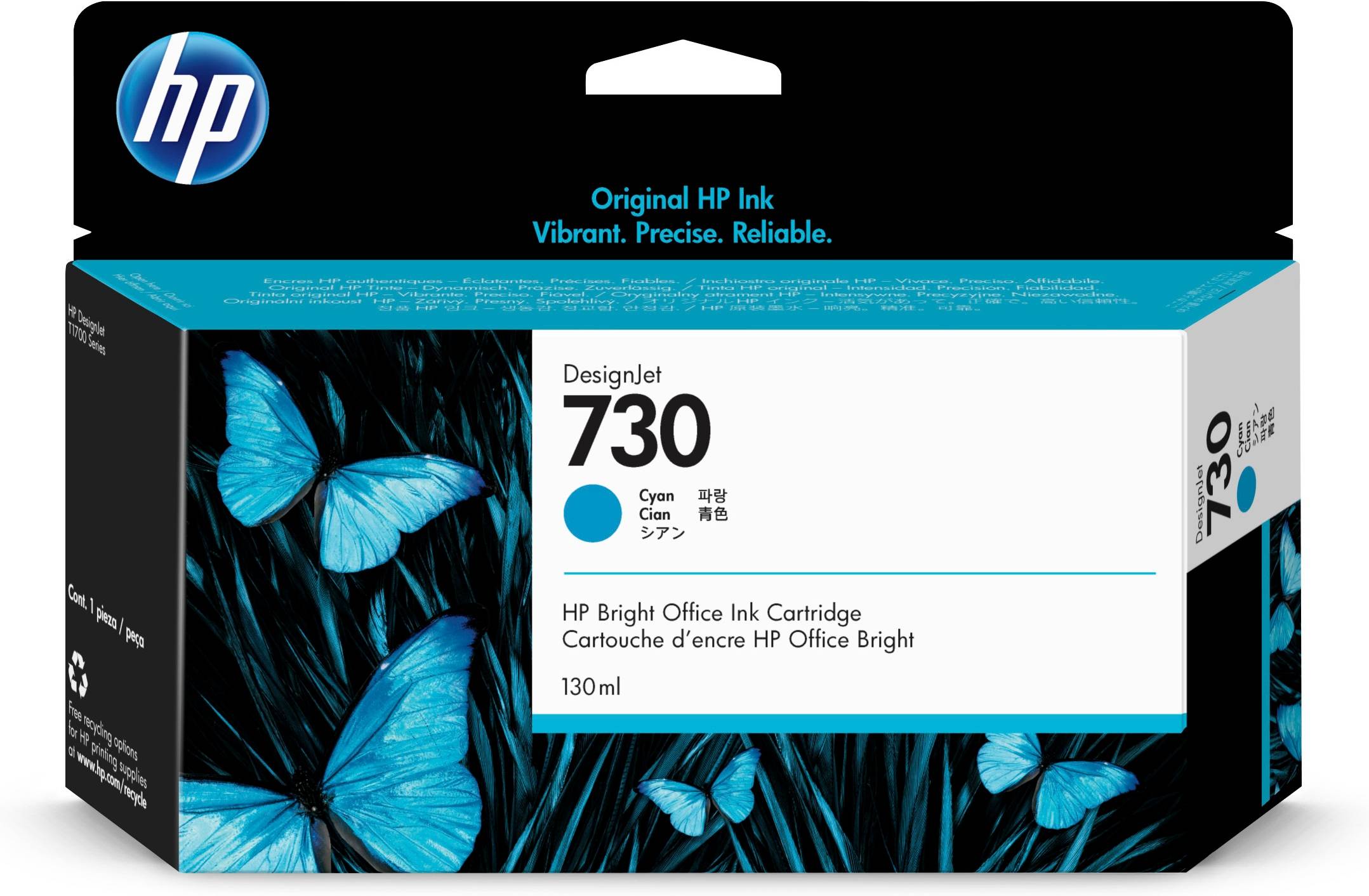 HP 730 cyaan DesignJet inktcartridge, 130 ml