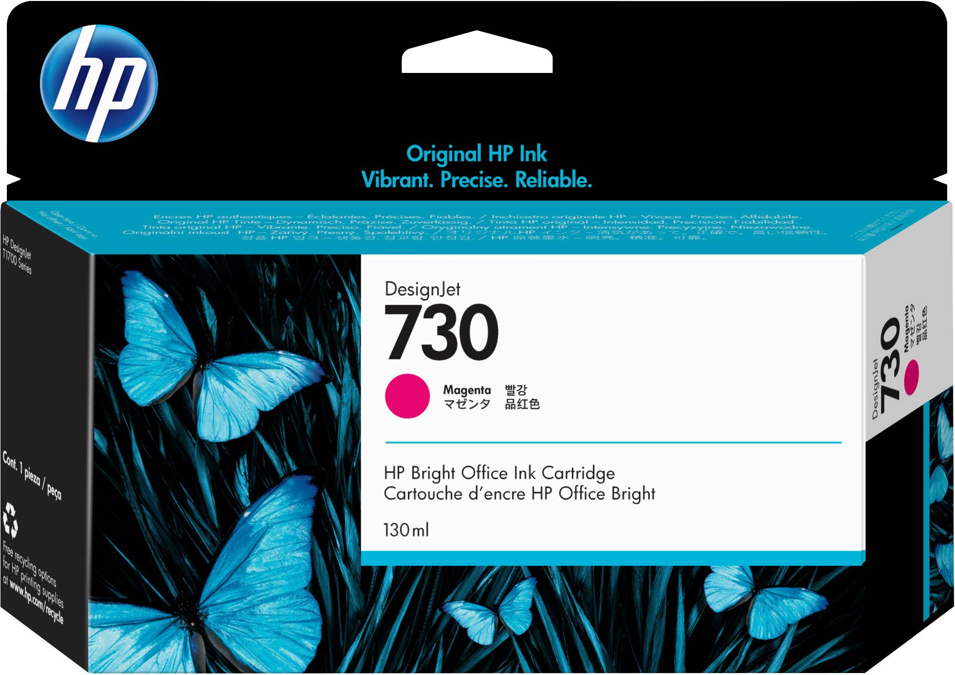 HP 730 magenta DesignJet inktcartridge, 130 ml