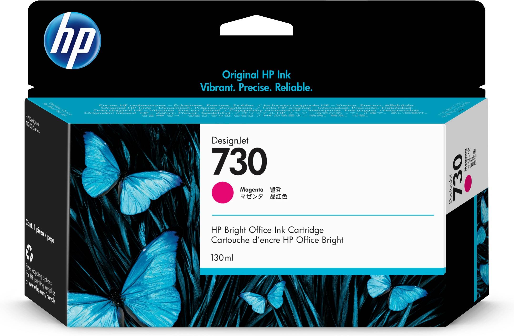 HP 730 magenta DesignJet inktcartridge, 130 ml