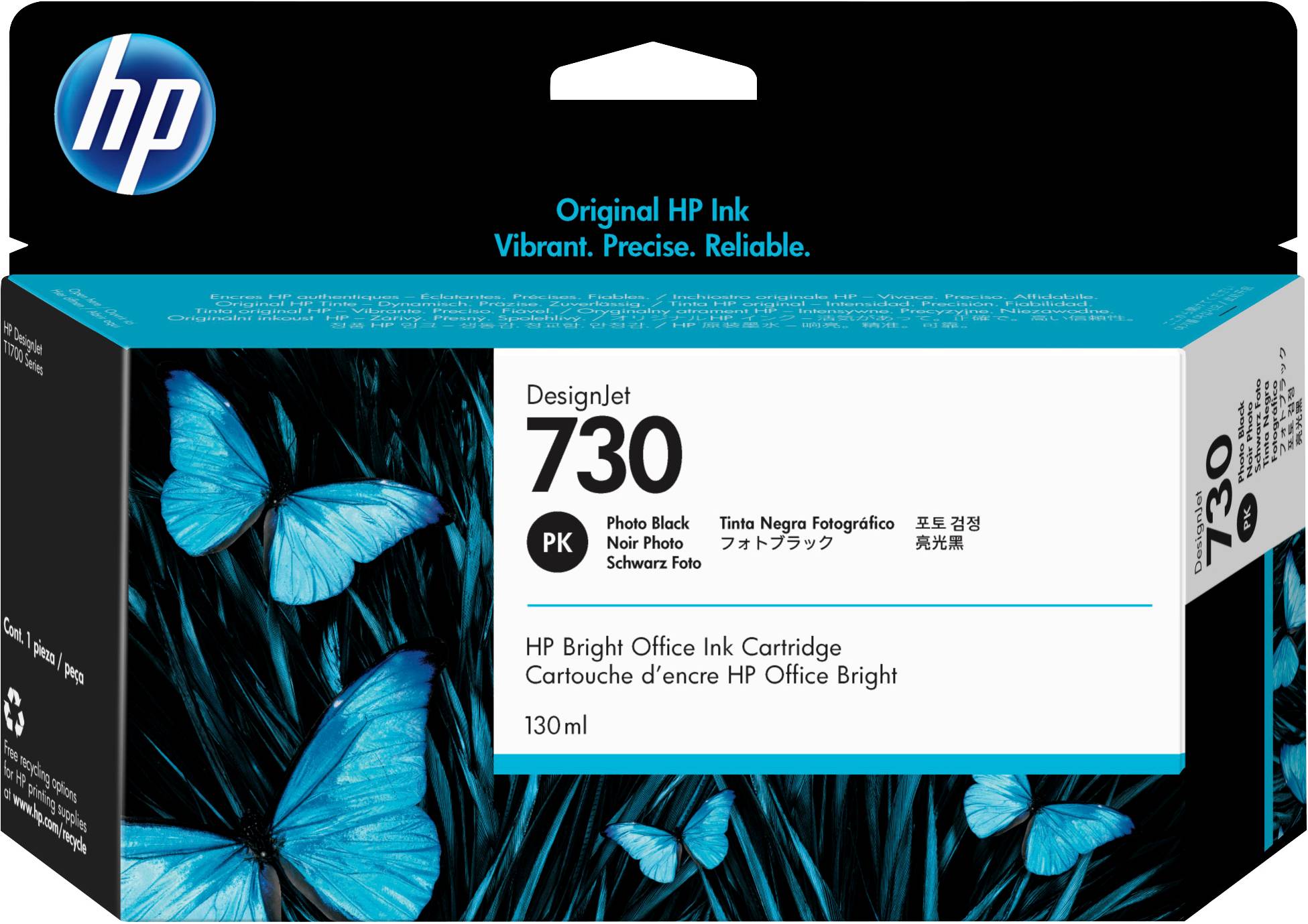 HP 730 zwarte DesignJet fotoinktcartridge, 130 ml