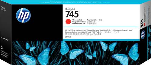 HP 745 chromatisch rode DesignJet inktcartridge, 300 ml