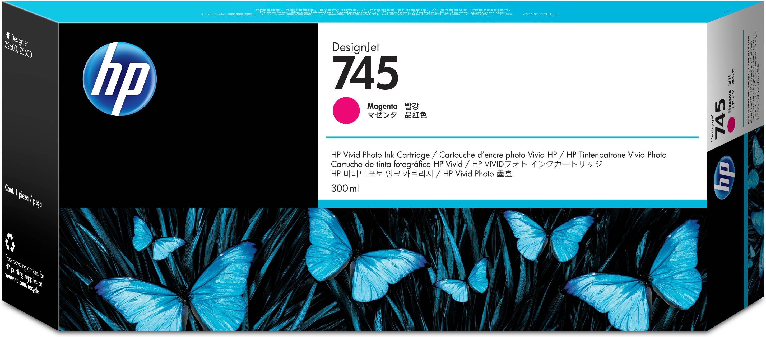 HP 745 magenta DesignJet inktcartridge, 300 ml