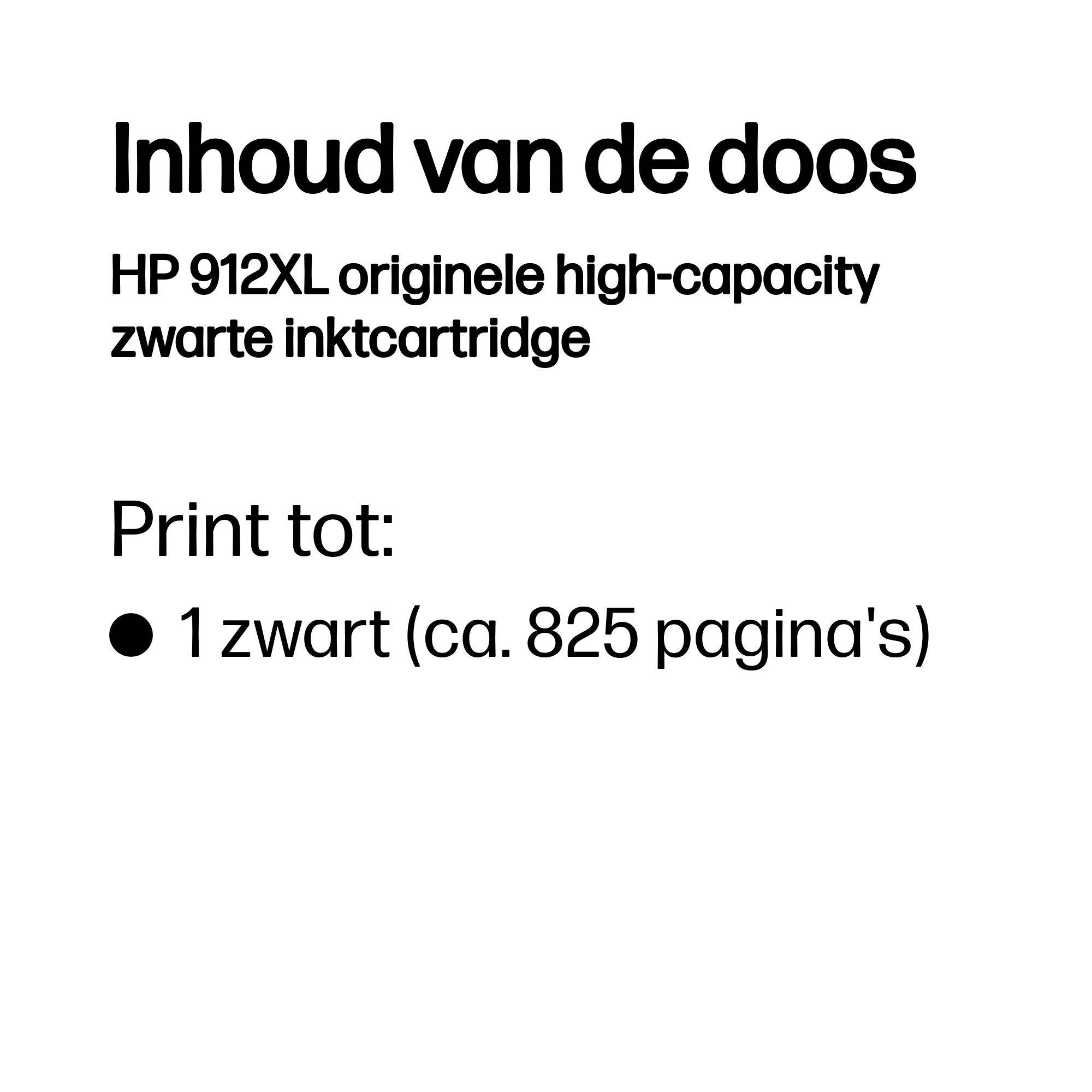 HP 912XL originele high-capacity zwarte inktcartridge