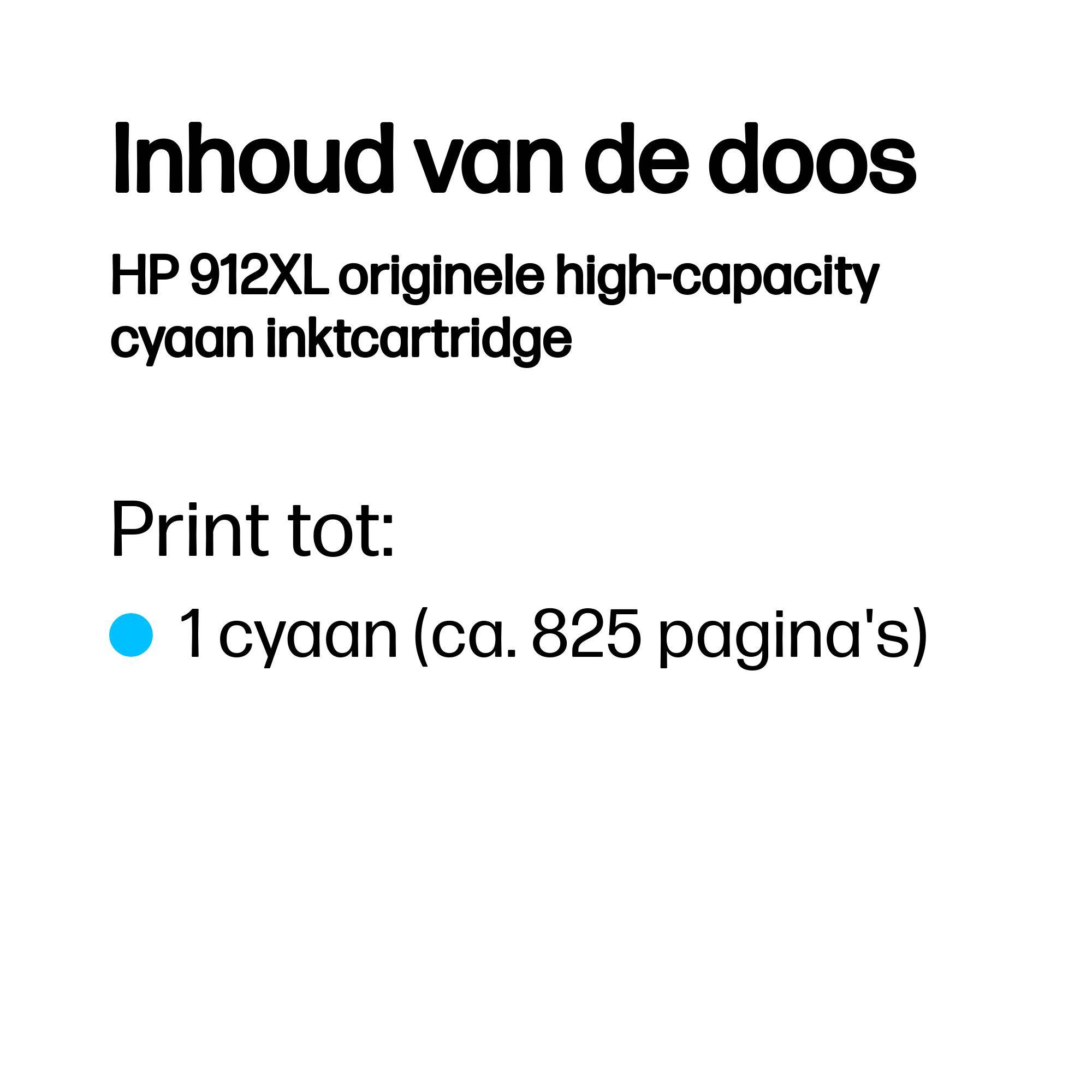 HP 912XL originele high-capacity cyaan inktcartridge