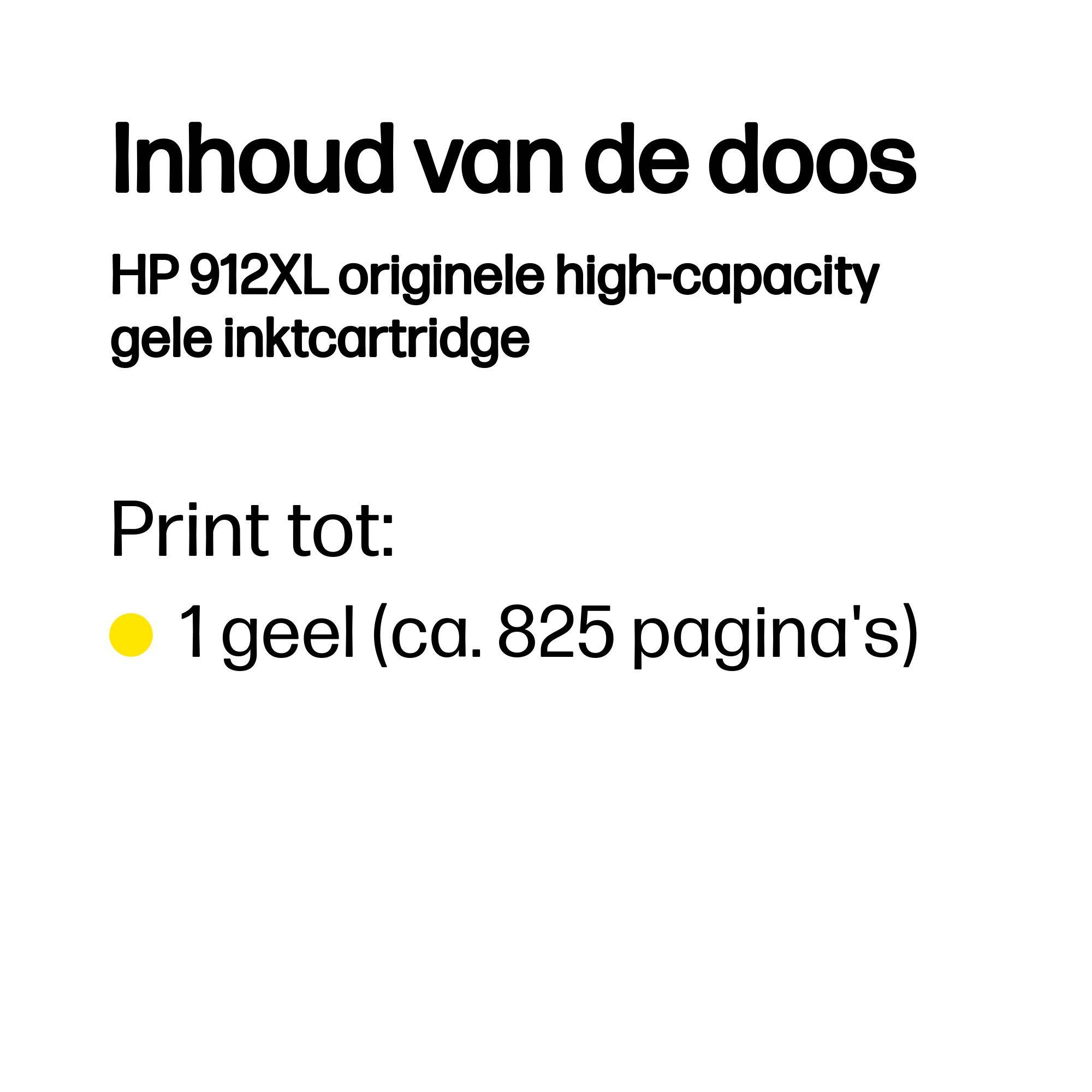 HP 912XL originele high-capacity gele inktcartridge
