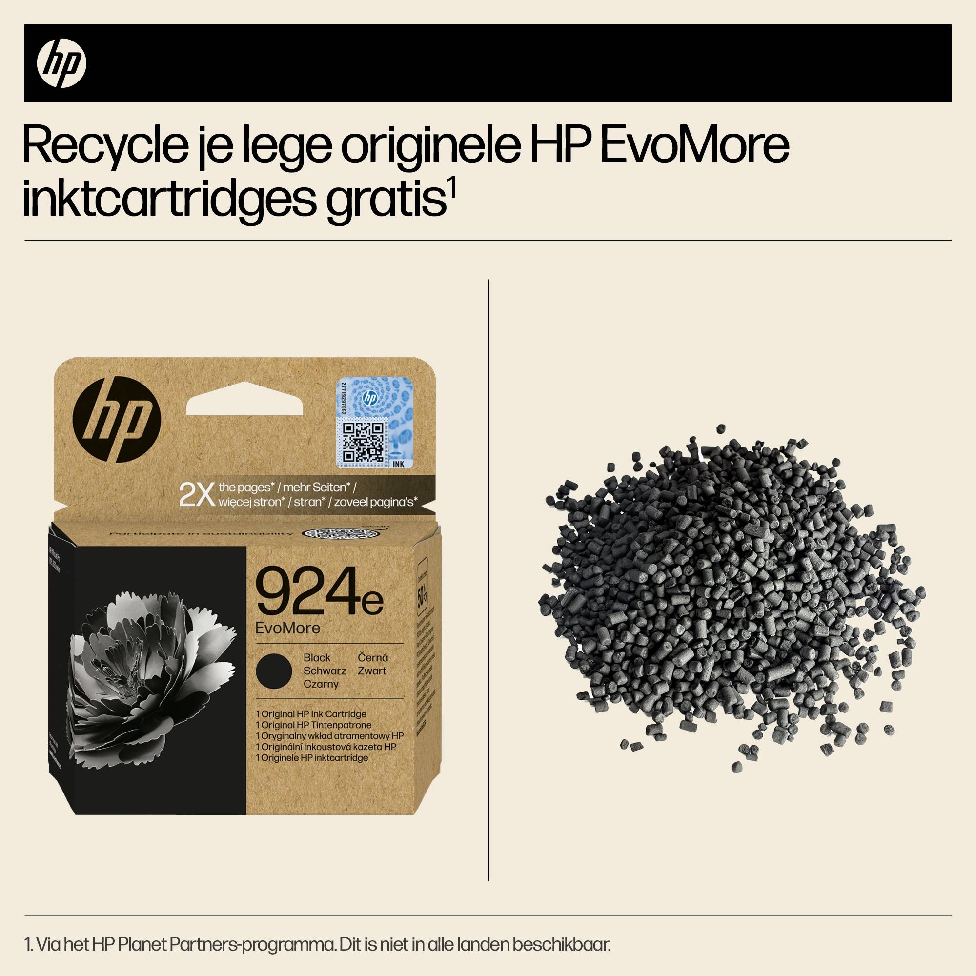 HP 924e EvoMore originele zwarte inktcartridge