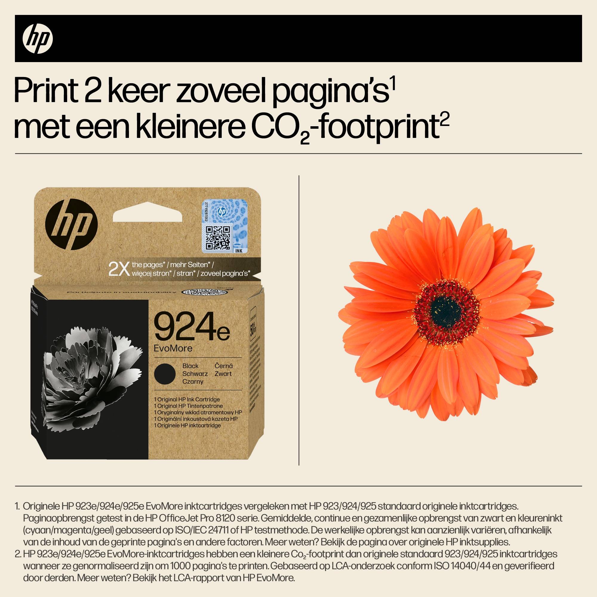 HP 924e EvoMore originele zwarte inktcartridge