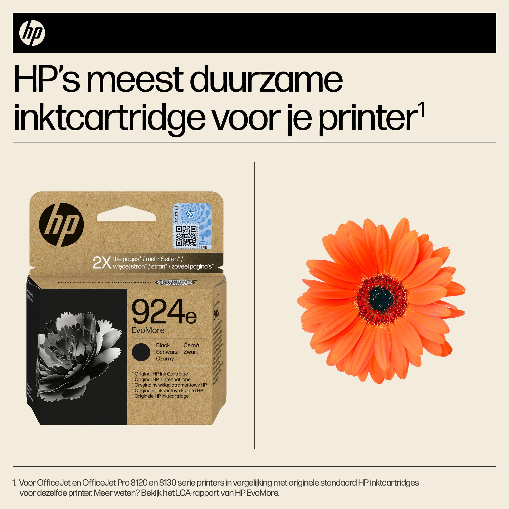 HP 924e EvoMore originele zwarte inktcartridge