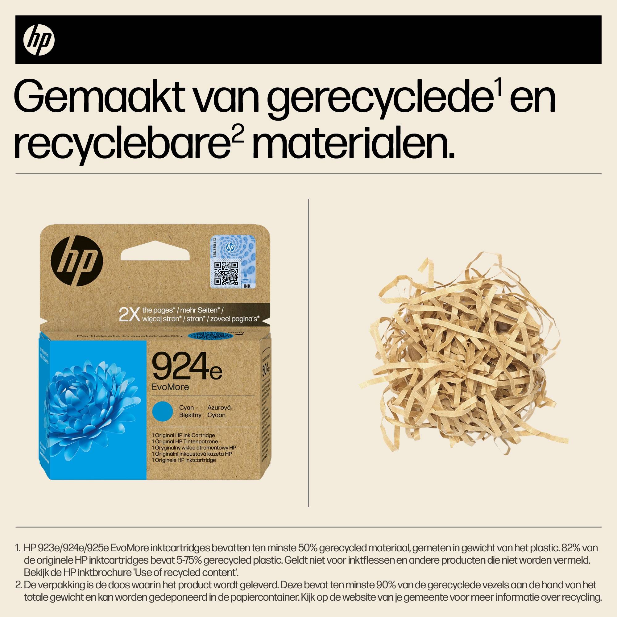 HP 924e EvoMore originele cyaan inktcartridge