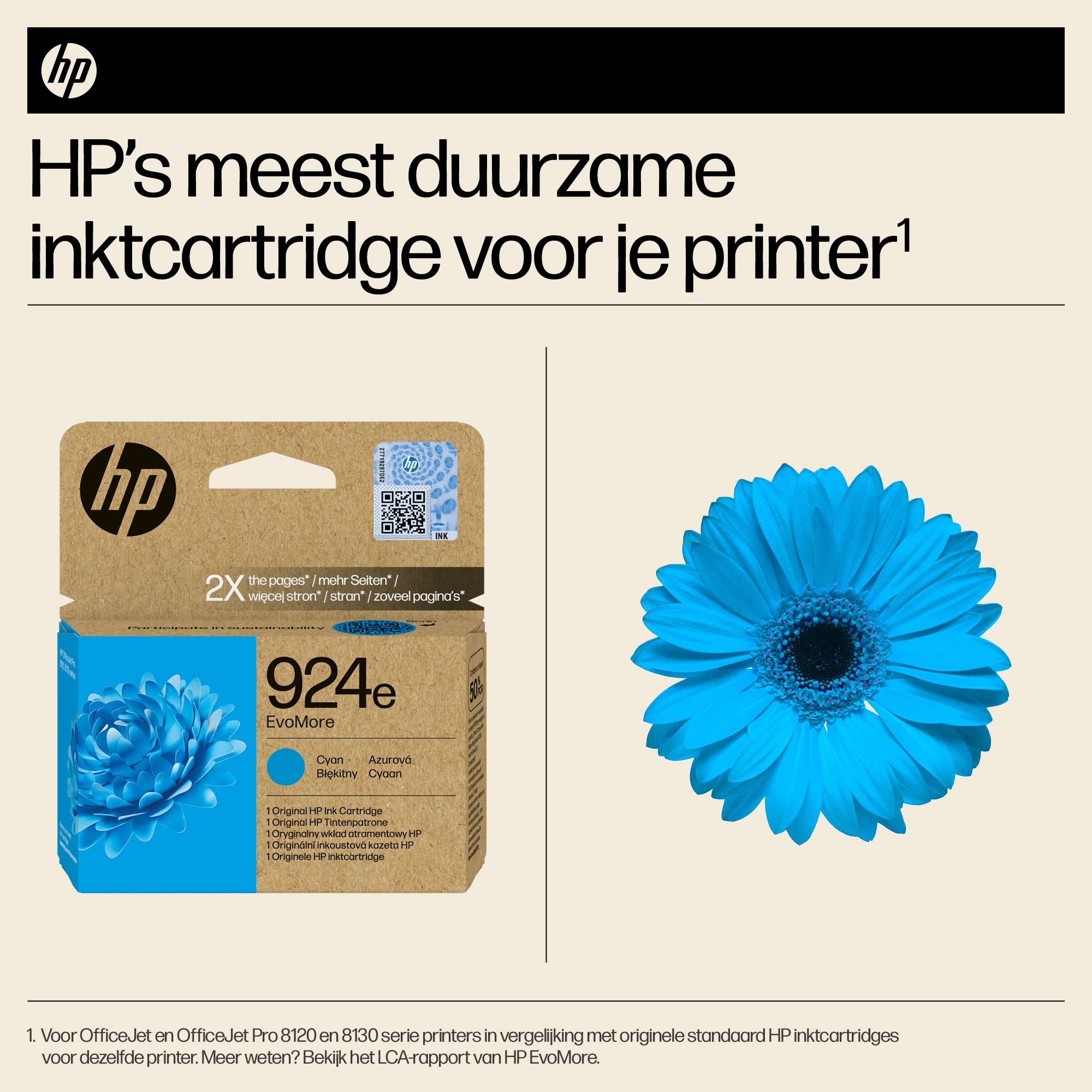 HP 924e EvoMore originele cyaan inktcartridge