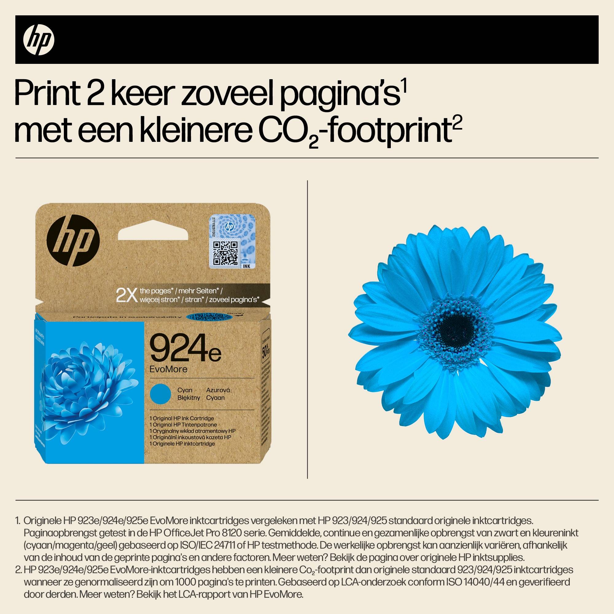 HP 924e EvoMore originele cyaan inktcartridge