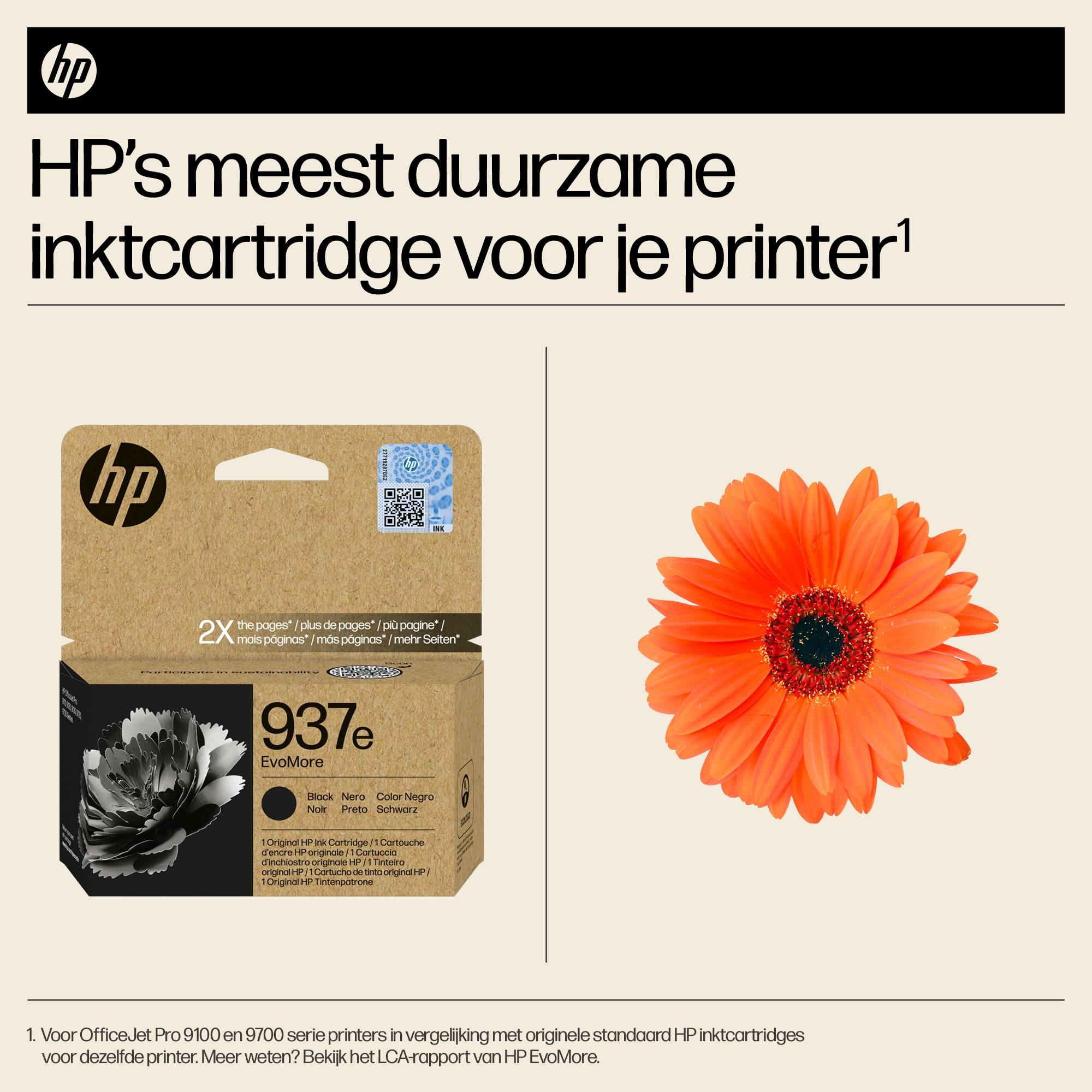 HP 937e EvoMore originele zwarte inktcartridge