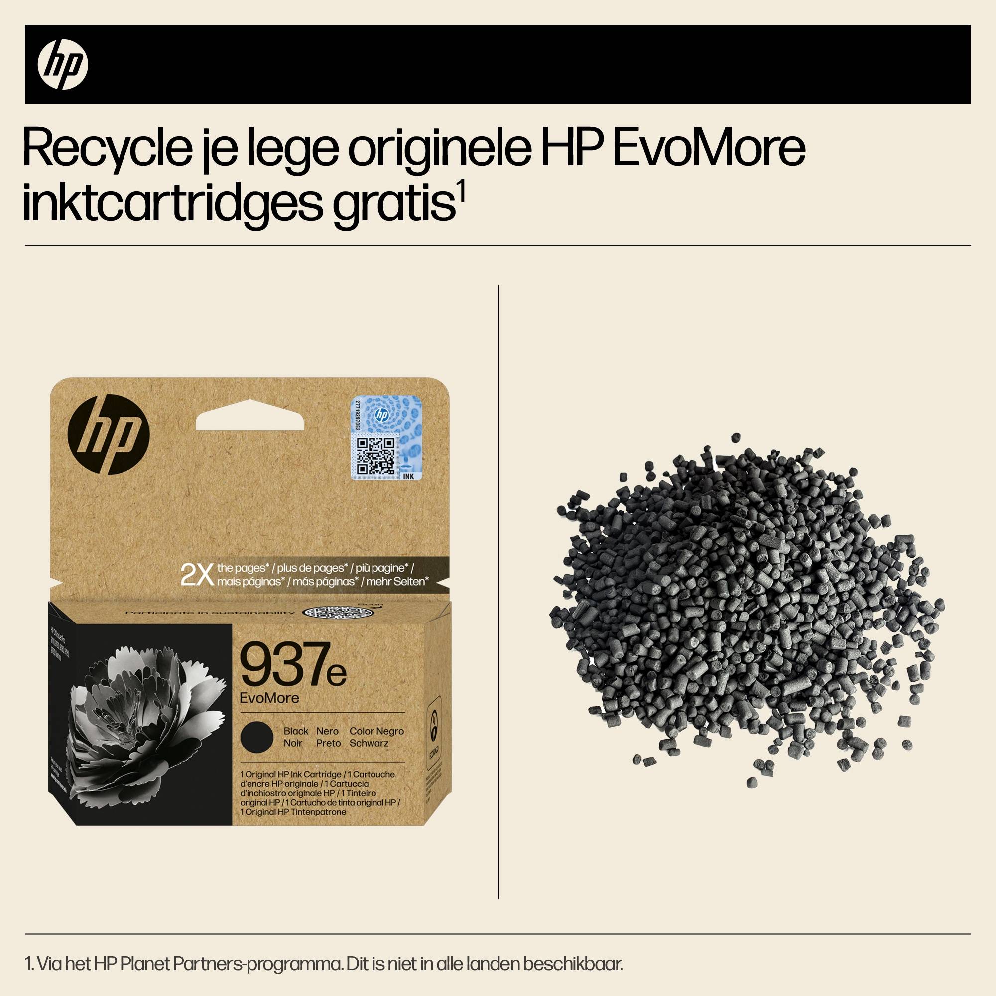 HP 937e EvoMore originele zwarte inktcartridge
